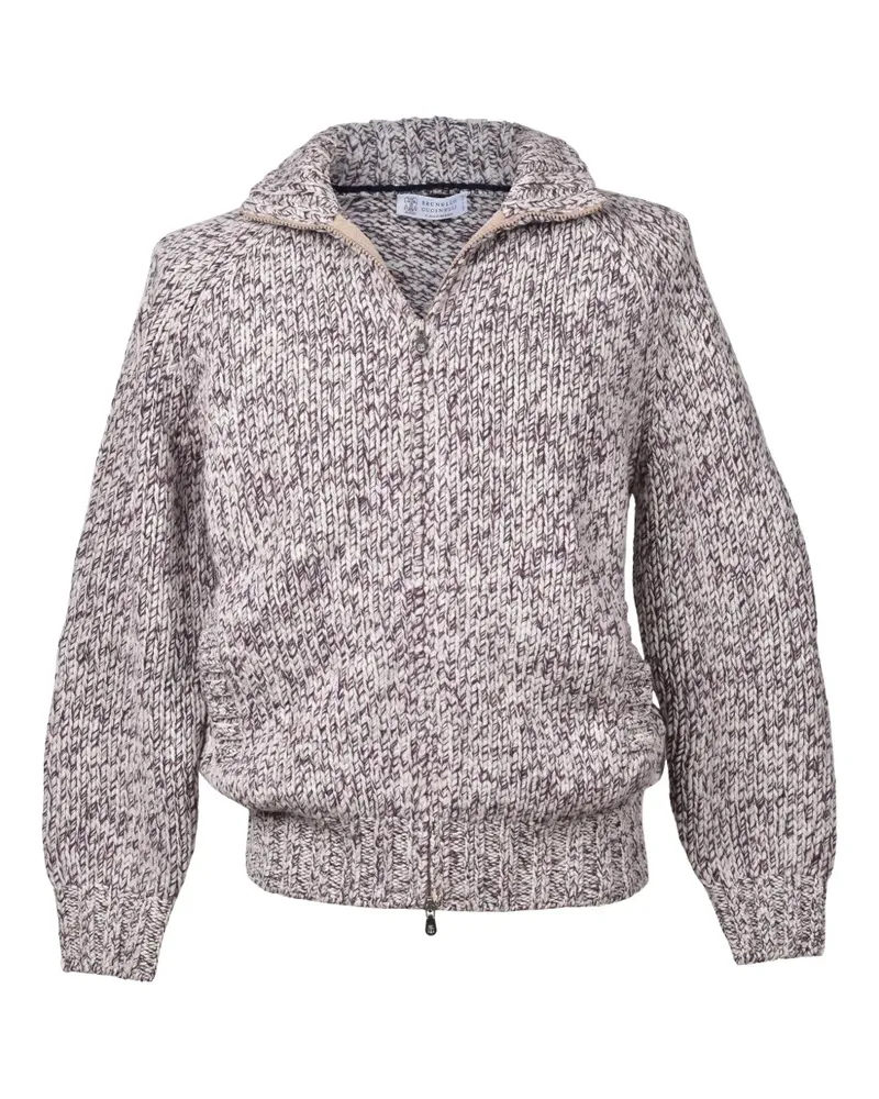 Brunello Cucinelli Melierter Cardigan mit Reißverschluss - Rot Rot