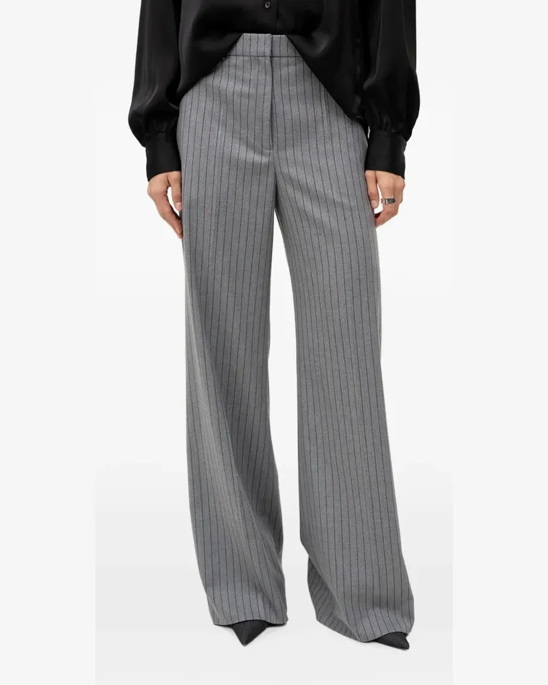 HUGO BOSS pinstripe-pattern palazzo pants - Grau Grau