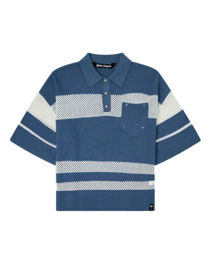 Palm Angels Gestreiftes Poloshirt - Blau Blau