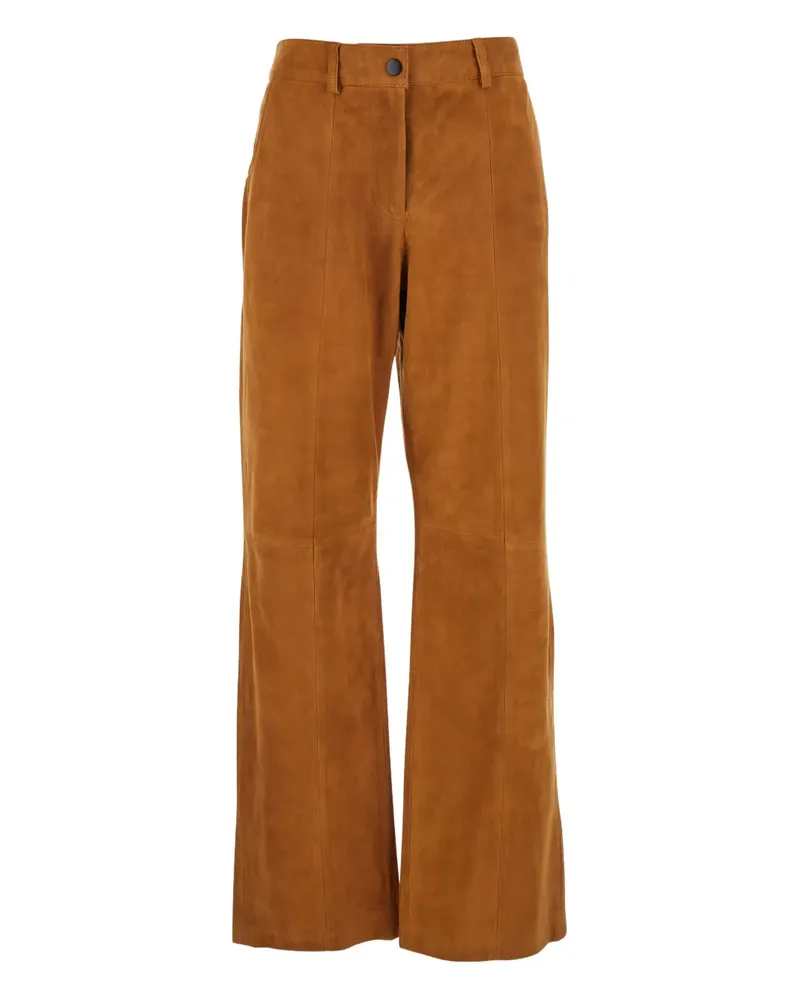 TELA Straight-Leg-Hose aus Wildleder - Braun Braun