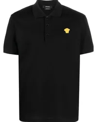 Versace Poloshirt mit Medusa-Stickerei Schwarz