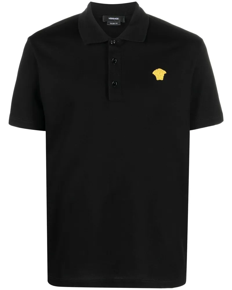 Versace Poloshirt mit Medusa-Stickerei - Schwarz Schwarz