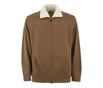 Cardigan mit Shearling-Effekt - Braun