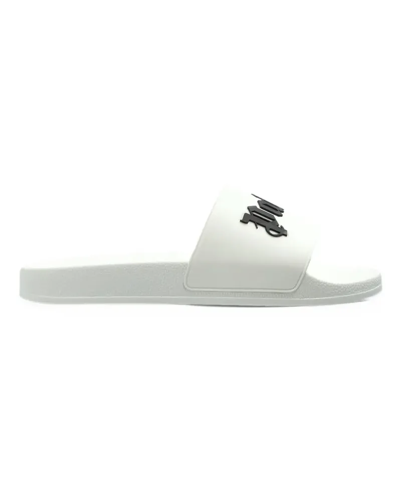 Palm Angels logo-print sliders - Weiß Weiß