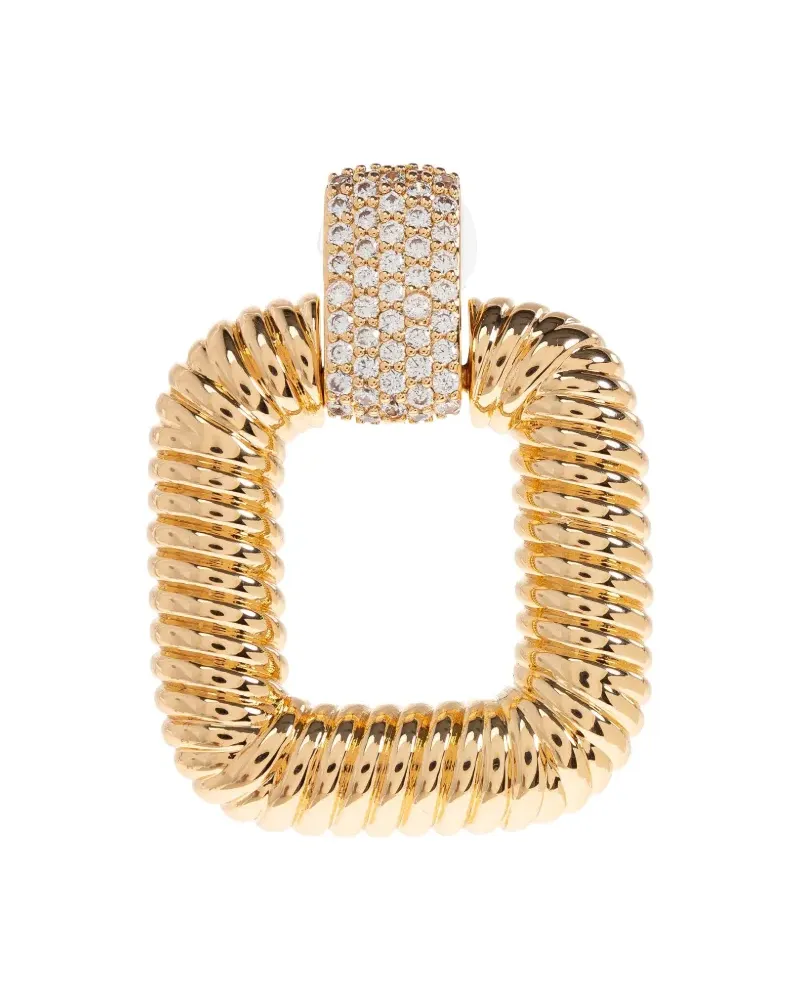 Self-Portrait Eckige Ohrringe mit verdrehtem Design - Gold Gold