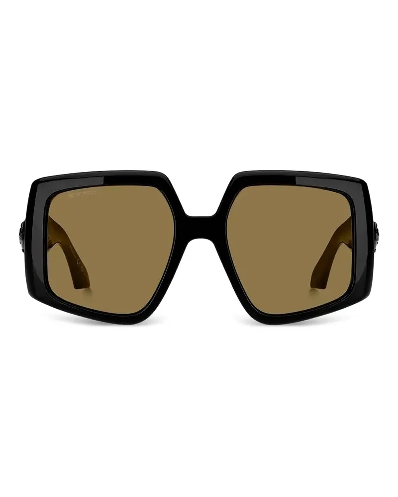 Etro Sonnenbrille mit eckigem Gestell - Schwarz Schwarz