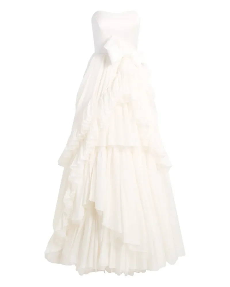 Jenny Packham Antonia Kleid mit Rüschenschleife - Weiß Weiß