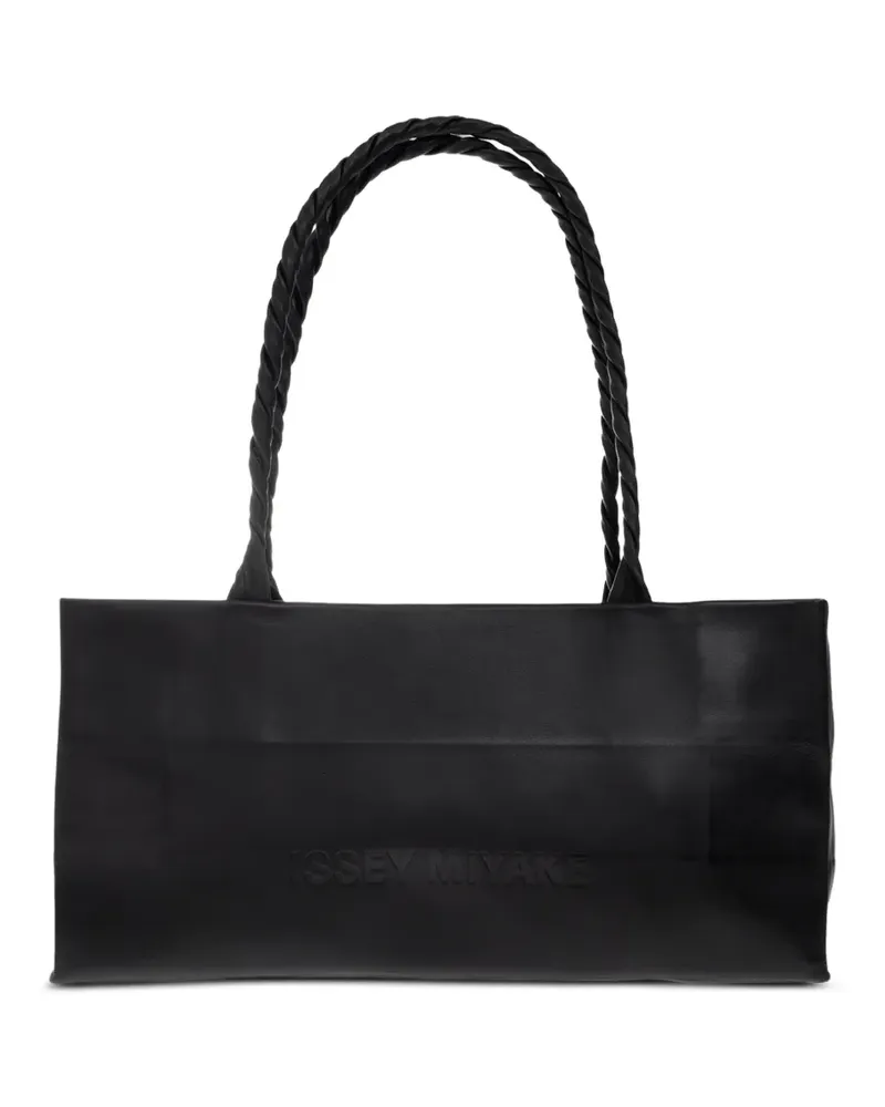 Issey Miyake Schultertasche mit gedrehtem Henkel und Logo-Prägung - Schwarz Schwarz