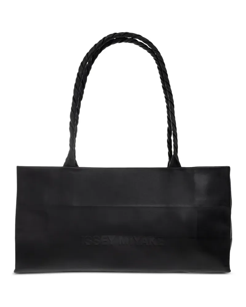 Issey Miyake Schultertasche mit gedrehtem Henkel und Logo-Prägung - Schwarz Schwarz