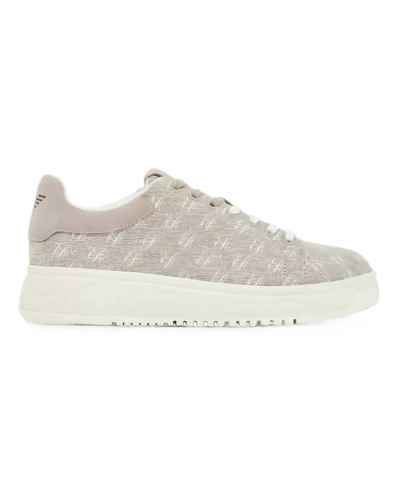 Emporio Armani logo-print clow-top sneakers - Nude Nude