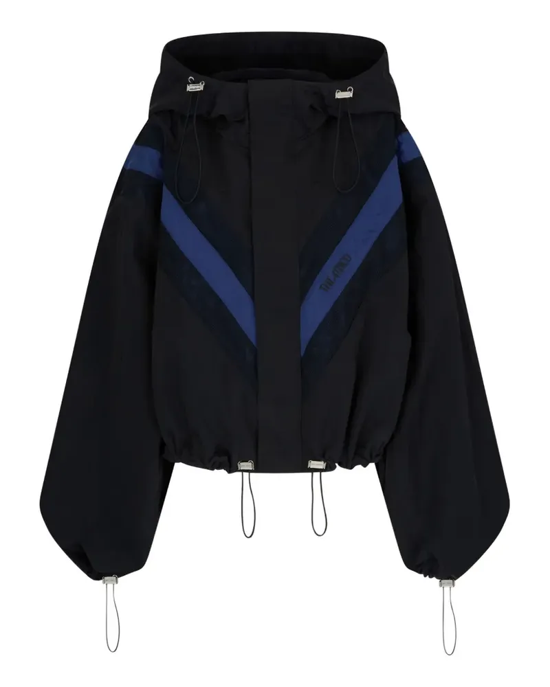 ATTICO logo-detail hooded bomber jacket - Schwarz Schwarz
