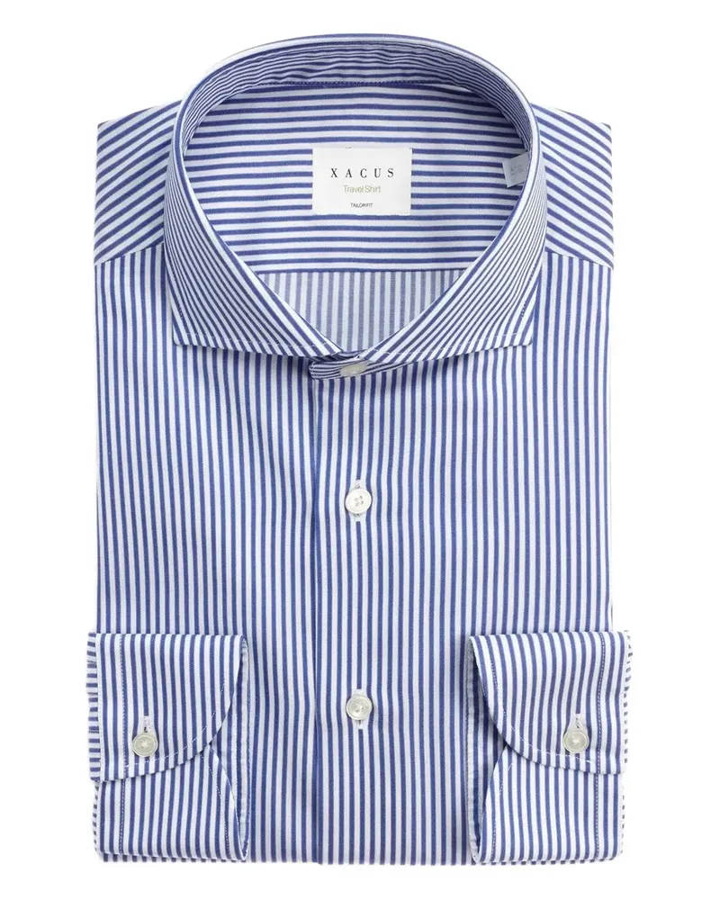 XACUS Gestreiftes Hemd - Blau Blau