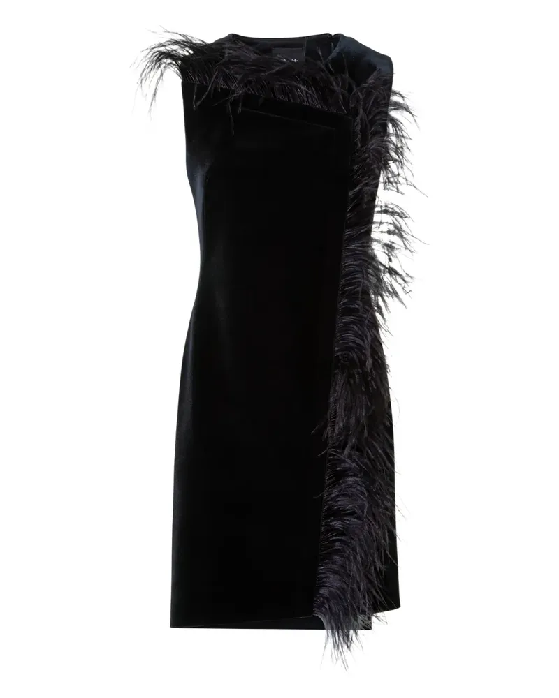 Akris Kleid mit Federn - Schwarz Schwarz