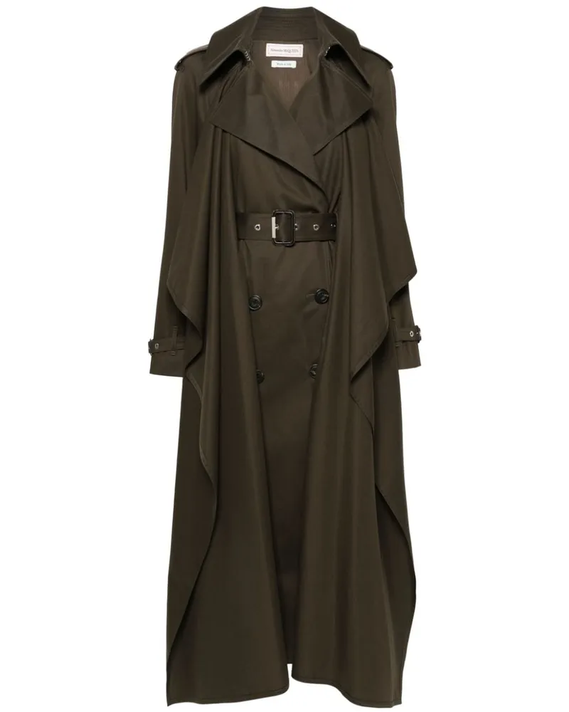 Alexander McQueen Trenchcoat im Layering-Look - Grün Grün