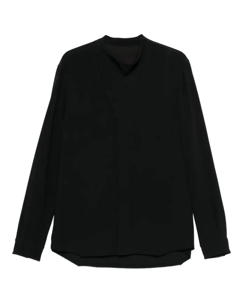 Rick Owens Island Hemd mit asymmetrischem Kragen - Schwarz Schwarz
