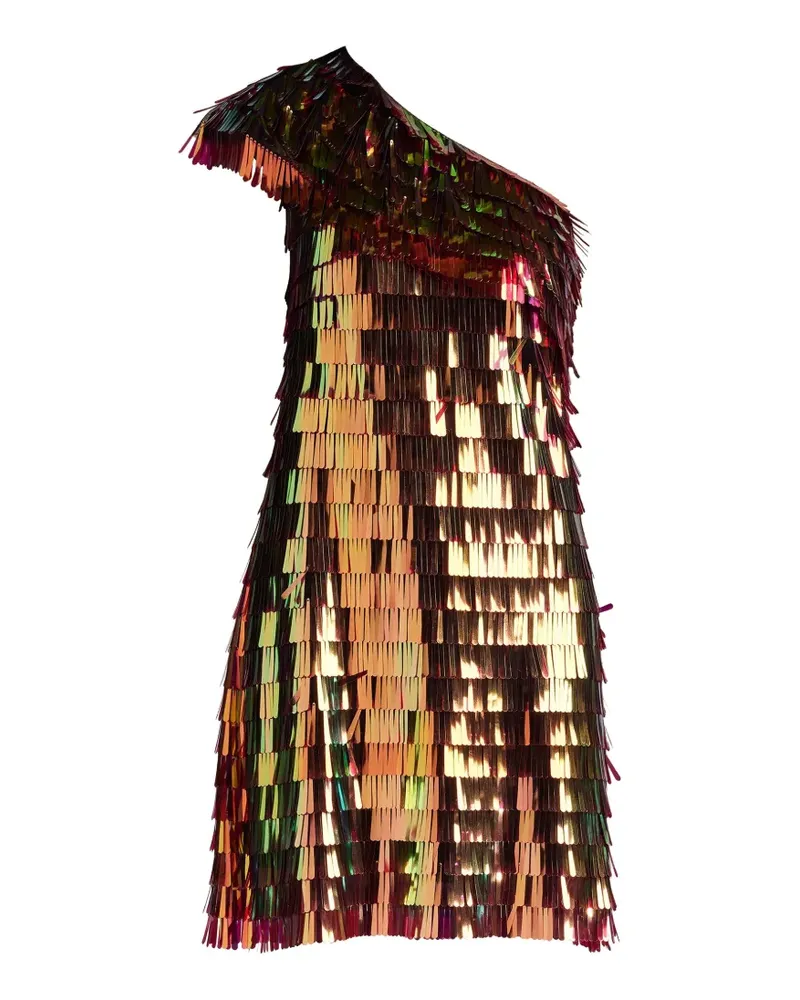 Tadashi Shoji Bina one-shoulder mini dress - Gold Gold