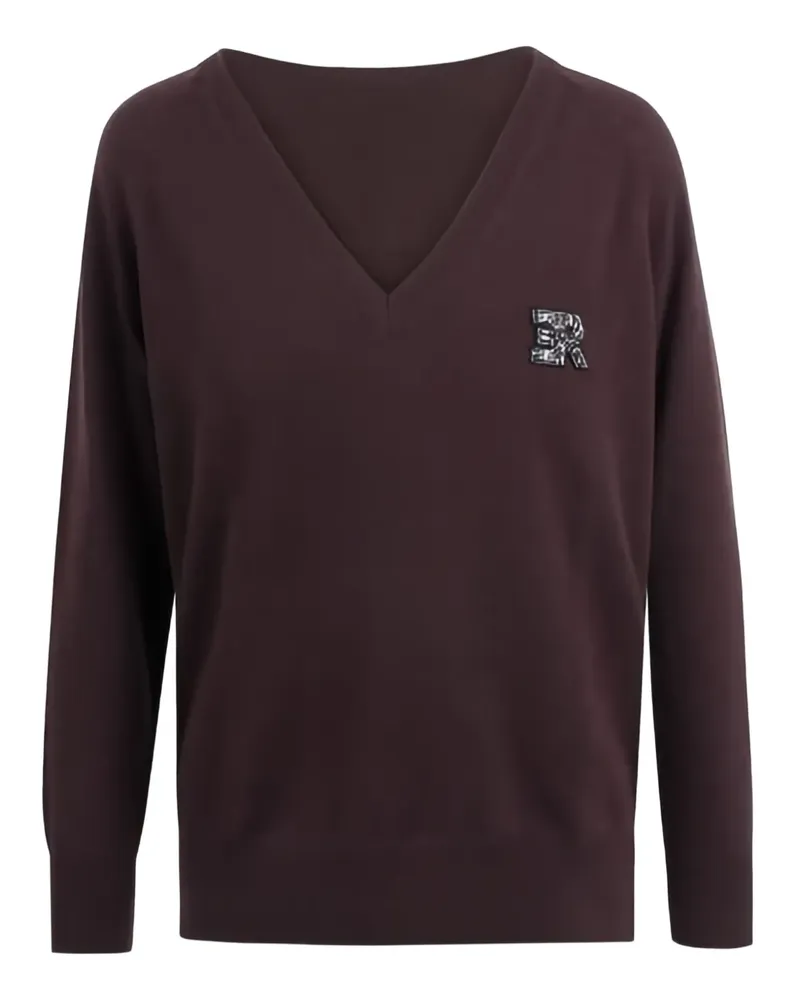 Ermanno Scervino Sweatshirt mit V-Ausschnitt - Braun Braun