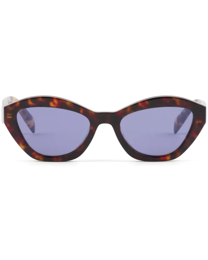 Prada Cat-Eye-Sonnenbrille mit Logo-Schild - Braun Braun