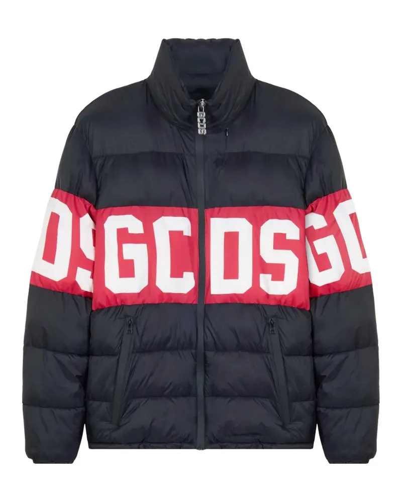 GCDS logo-band quilted down jacket - Schwarz Schwarz