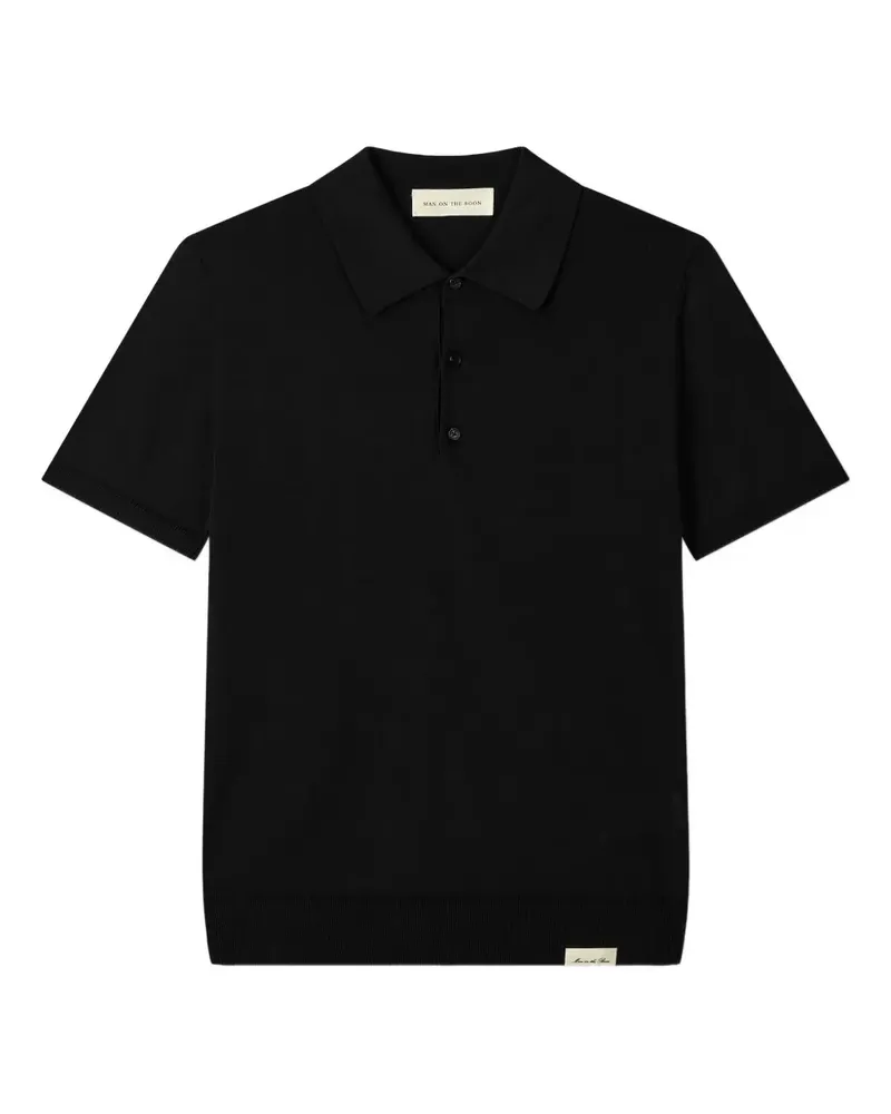 ManOnTheBoon Gestricktes Poloshirt - Schwarz Schwarz