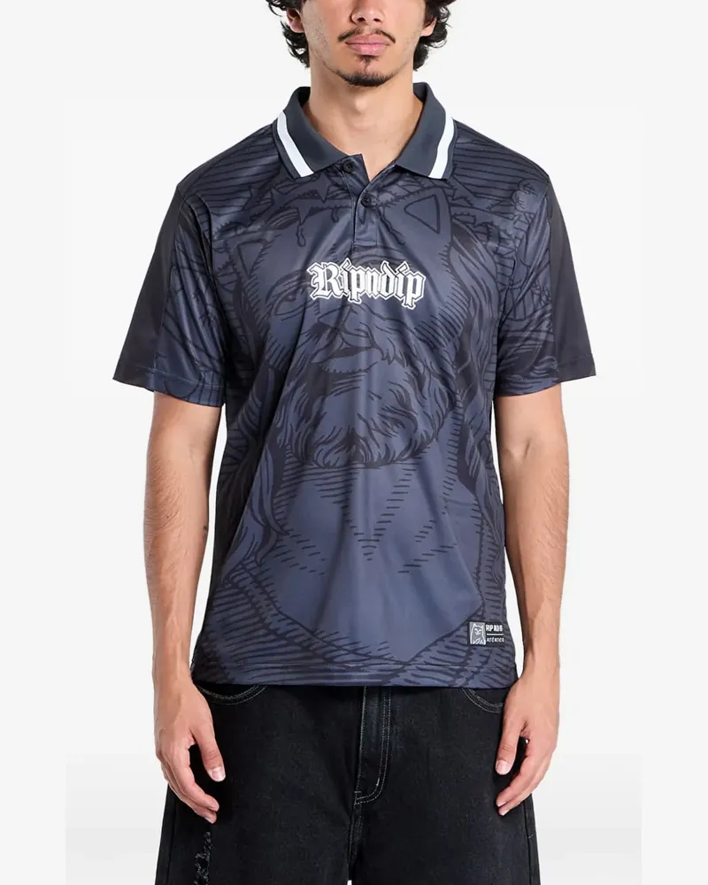 Ripndip Lord Savior Poloshirt mit grafischem Print - Grau Grau