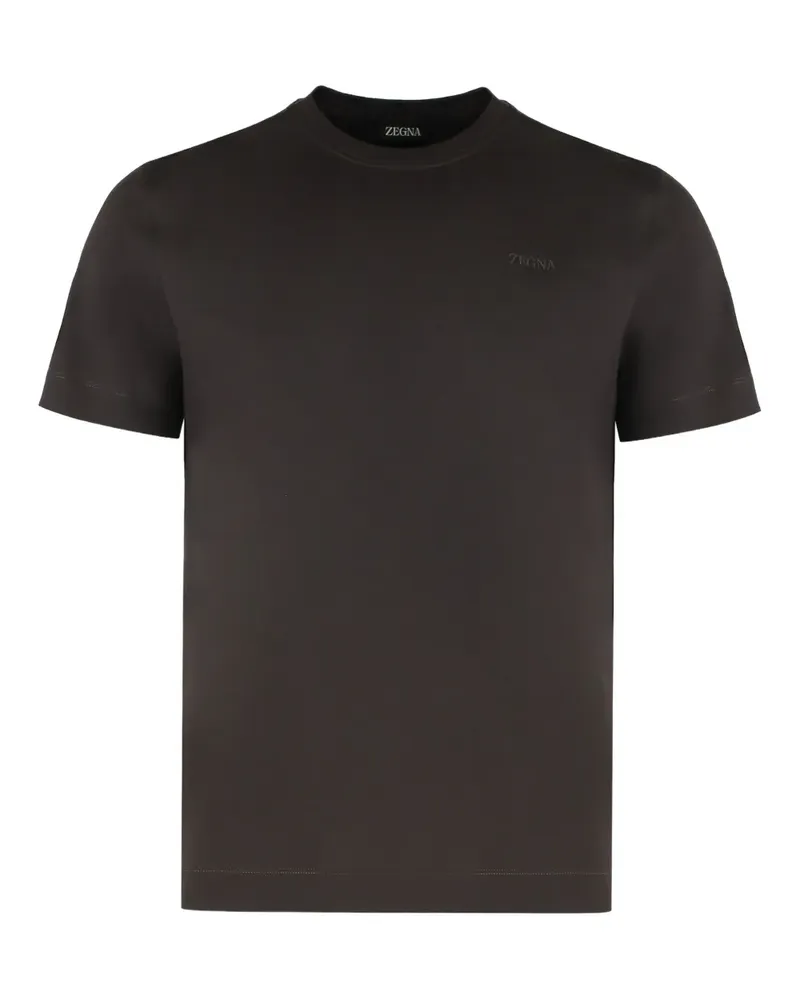 Ermenegildo Zegna T-Shirt mit Logo-Detail - Braun Braun