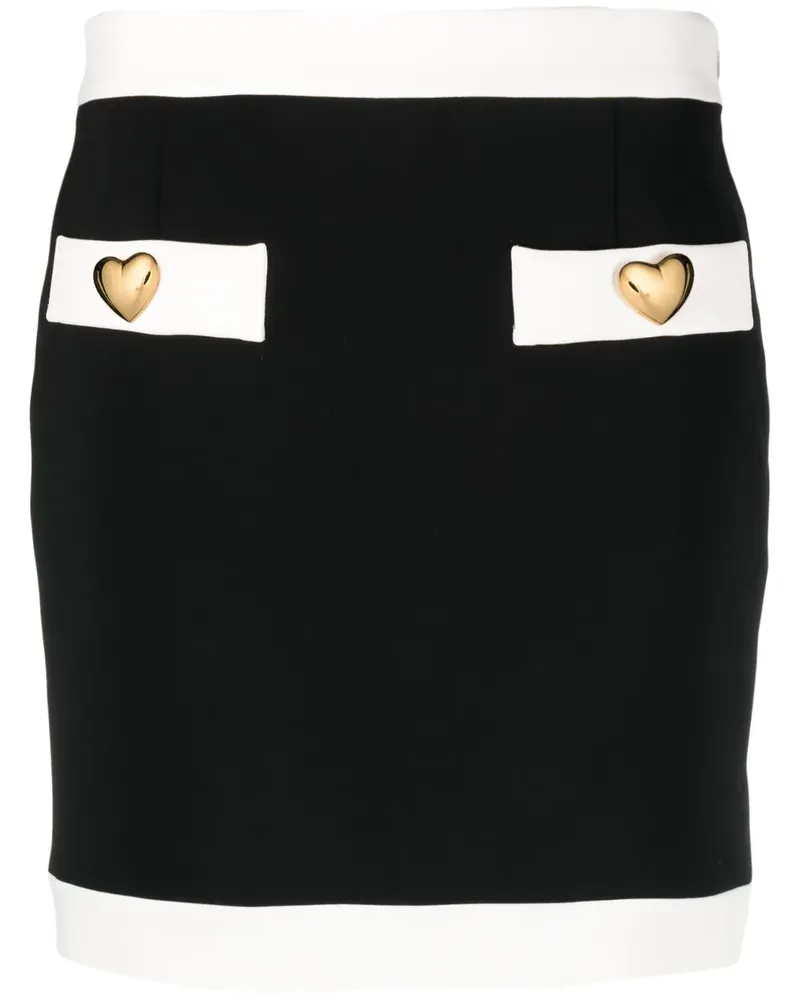 Moschino Minirock mit herzförmigen Knöpfen - Schwarz Schwarz