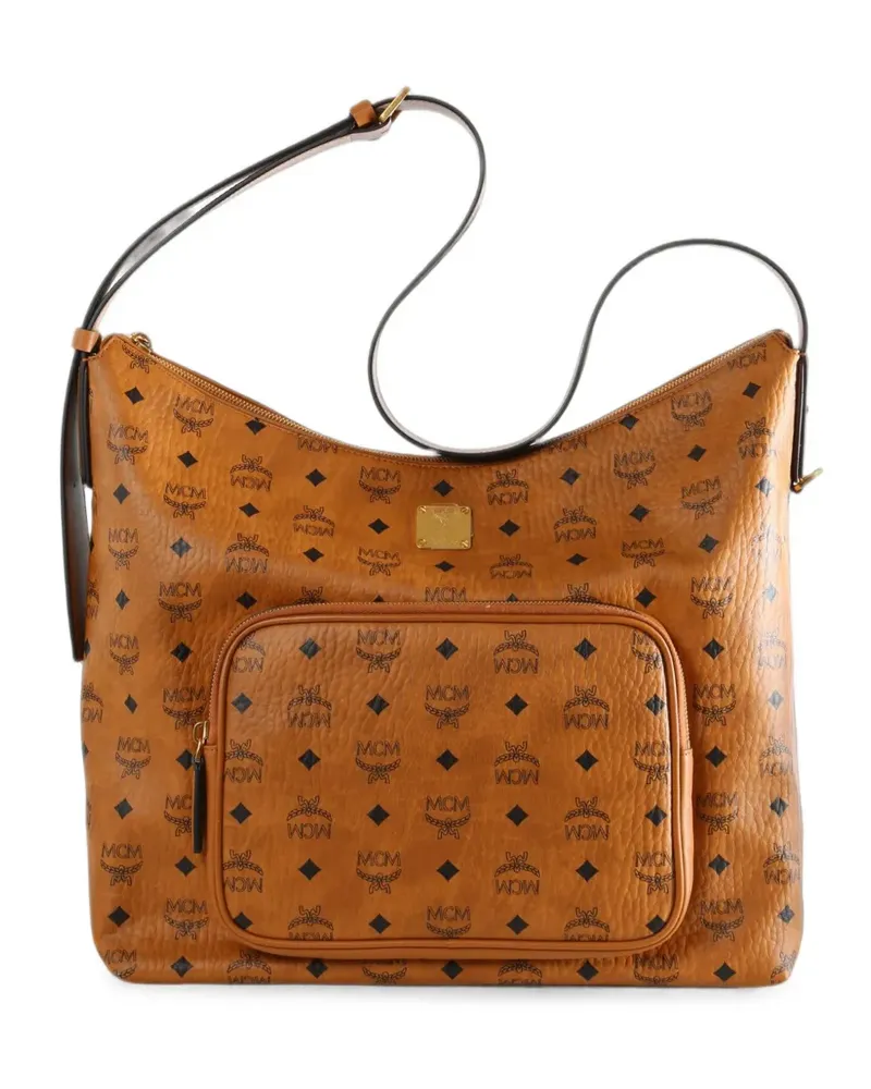 MCM Aren logo-print tote bag - Braun Braun