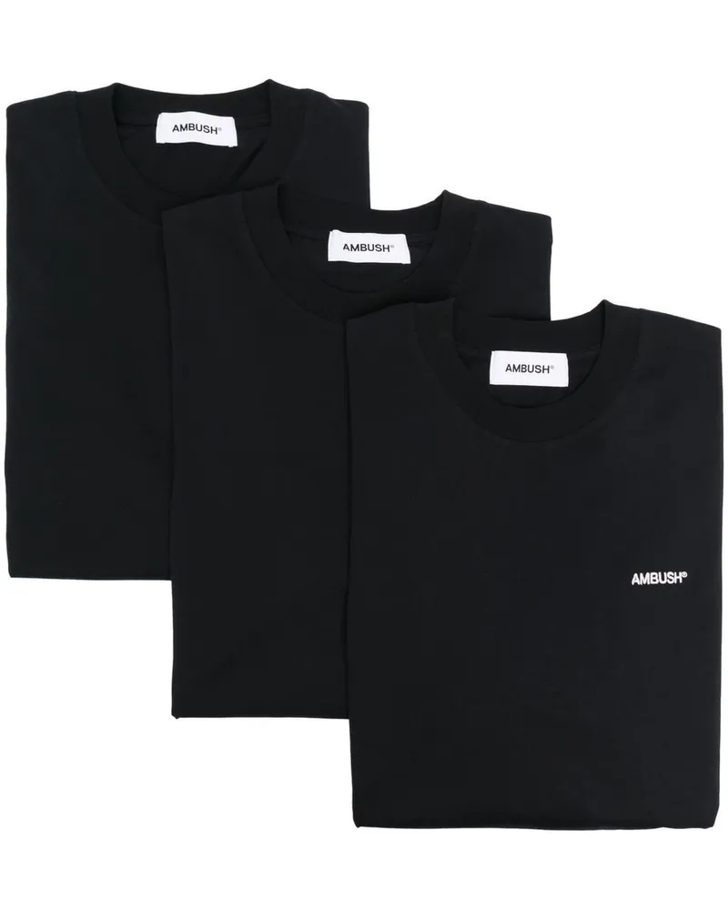 AMBUSH Set aus drei T-Shirts mit Logo Schwarz
