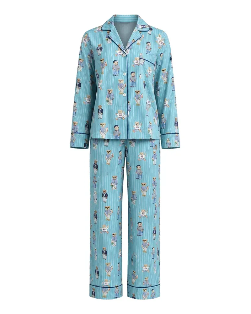 Ralph Lauren Pyjama mit Polo Bear - Blau Blau
