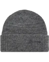 Ganni Beanie mit Logo-Stickerei Grau