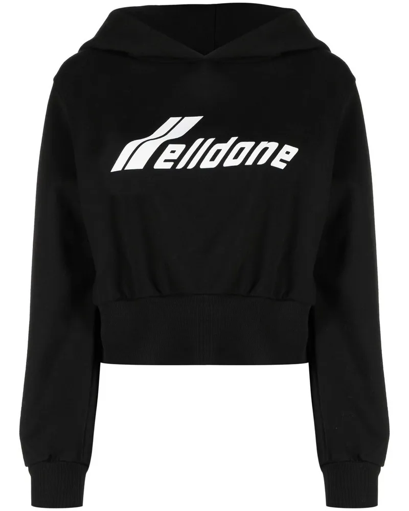 WE 11 DONE Hoodie mit Logo - Schwarz Schwarz