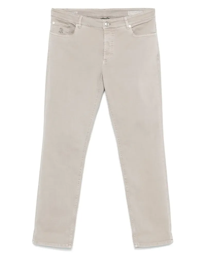 Brunello Cucinelli Jeans mit Logo-Stickerei - Grau Grau