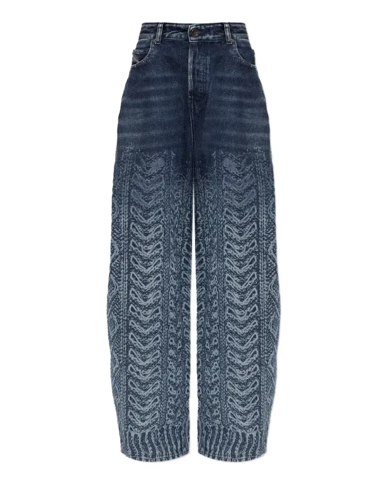Diesel 1987 D-Khelz-S2 Jeans mit Zopfmuster - Blau Blau