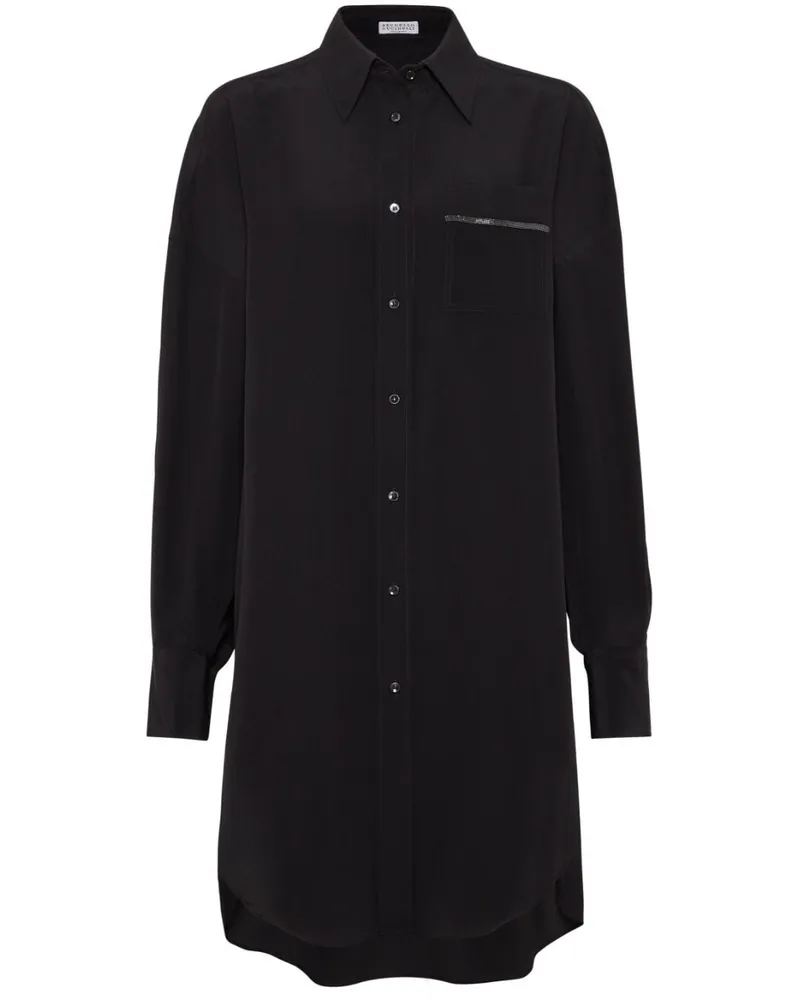 Brunello Cucinelli Verziertes Hemd - Schwarz Schwarz