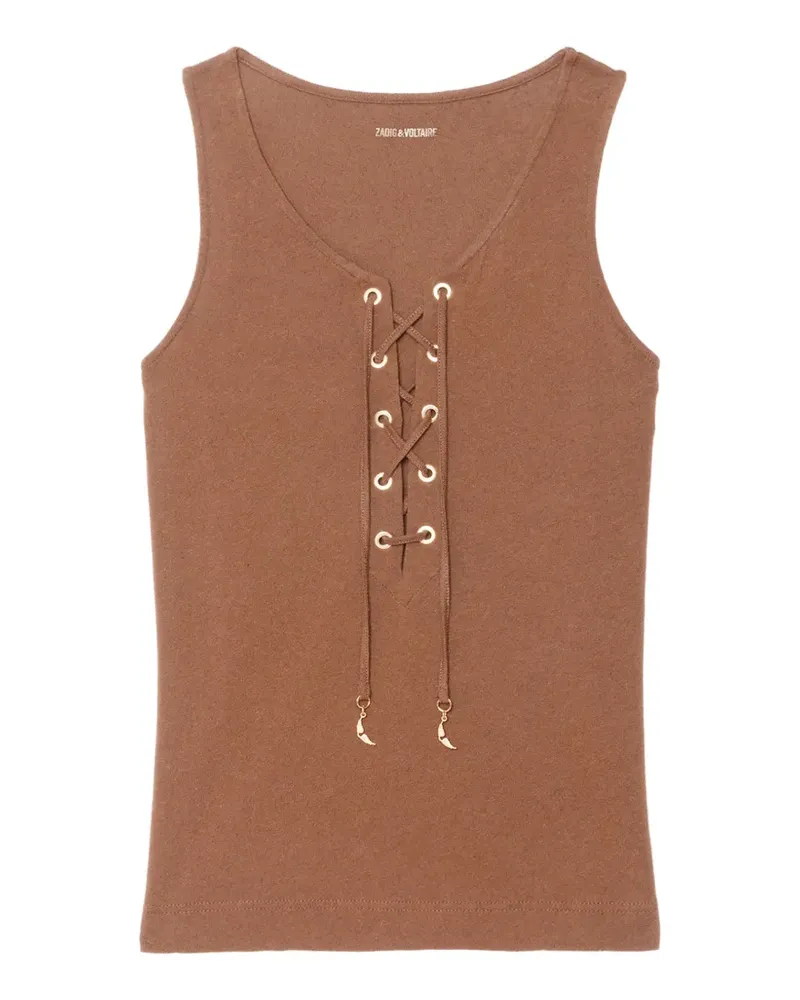 Zadig & Voltaire Leinentop mit Ösen - Braun Braun