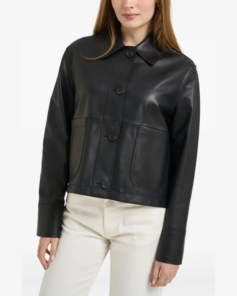 s.w.o.r.d 6.6.44 button leather coat - Schwarz Schwarz