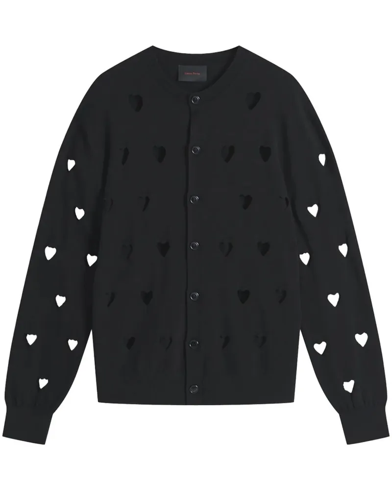 Simone Rocha Love Heart Cardigan - Schwarz Schwarz