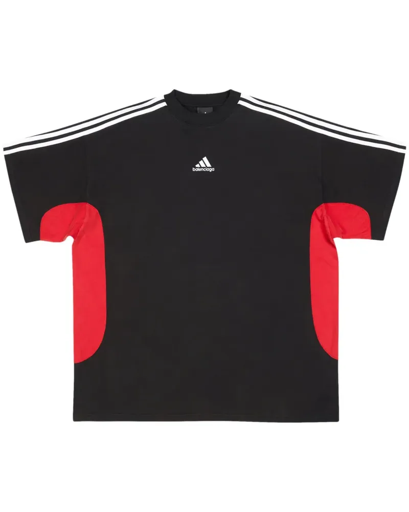 Balenciaga T-Shirt in Colour-Block-Optik - 1003 -BLACK/RED/WHITE 1003