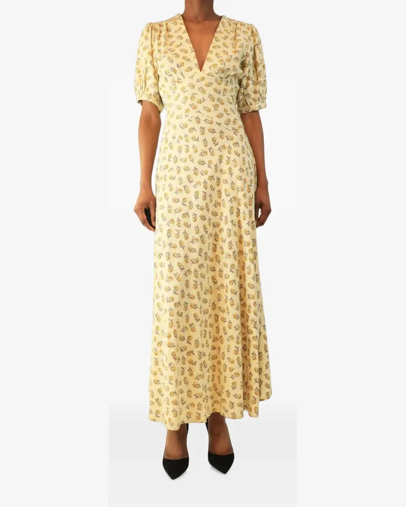 DÔEN floral-print silk maxi dress - Gelb Gelb