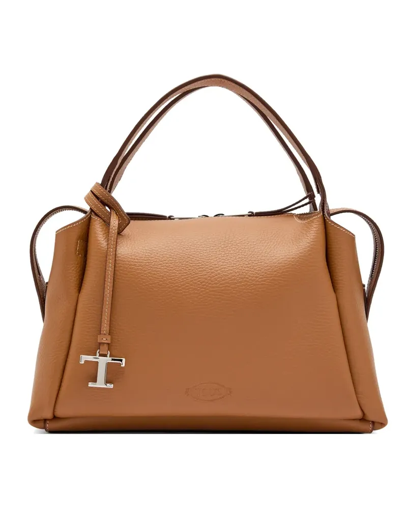 TOD'S T-Timeless pebbled shoulder bag - Nude Nude