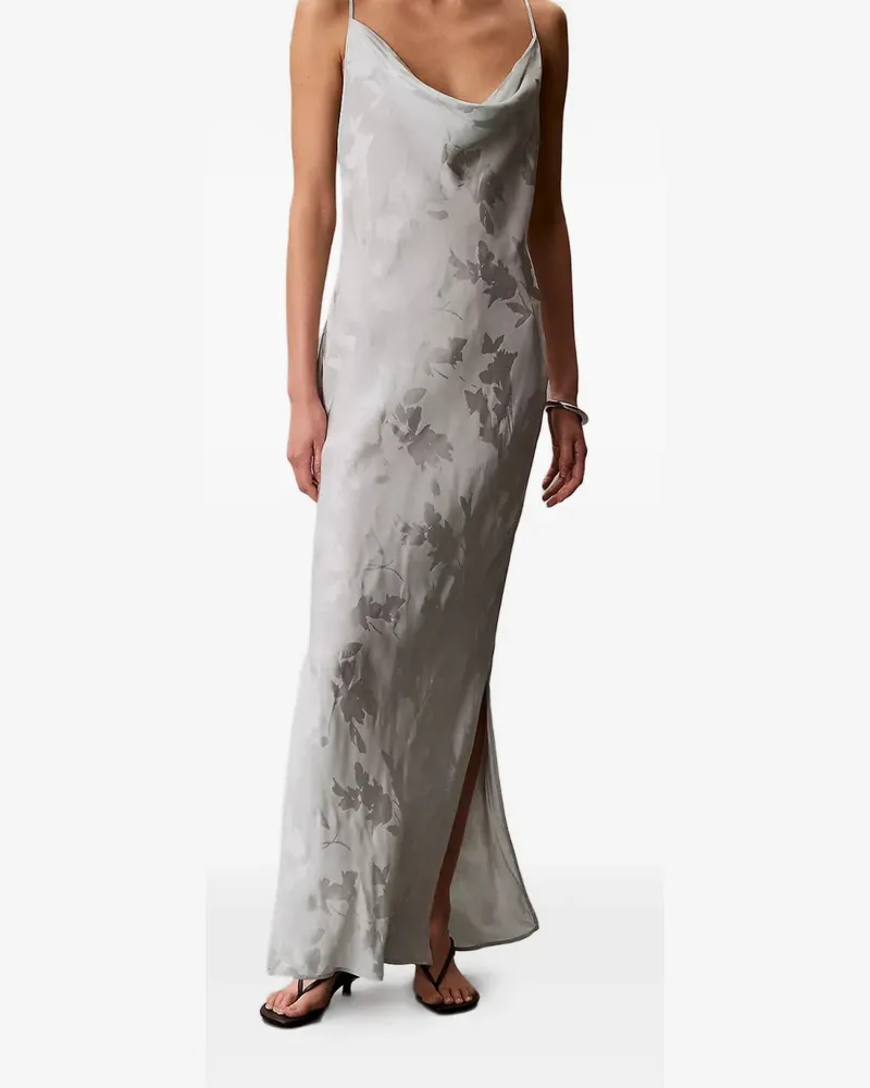Calvin Klein floral-jacquard maxi dress - Grau Grau