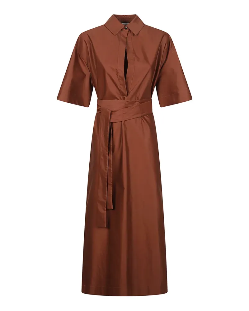 Sa Su Phi belted shirt long dress - Braun Braun