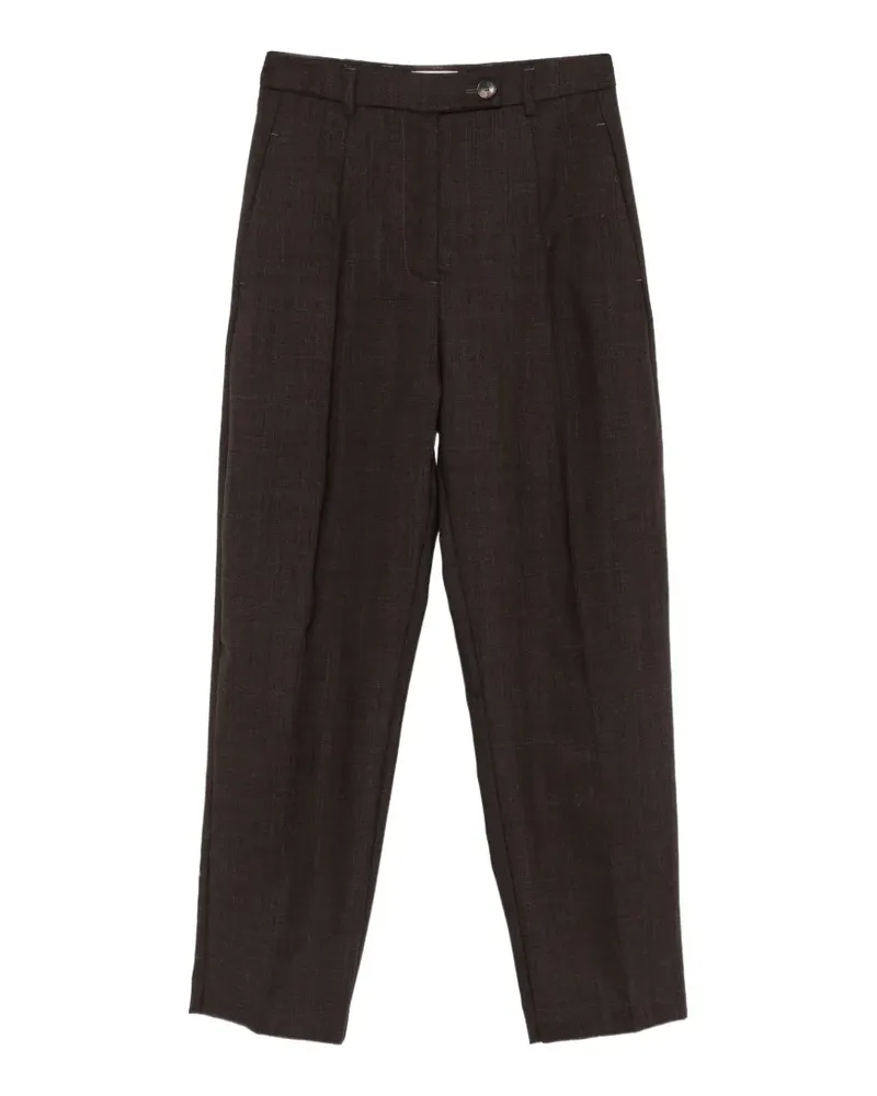 TELA Hose mit Bundfalten - Braun Braun