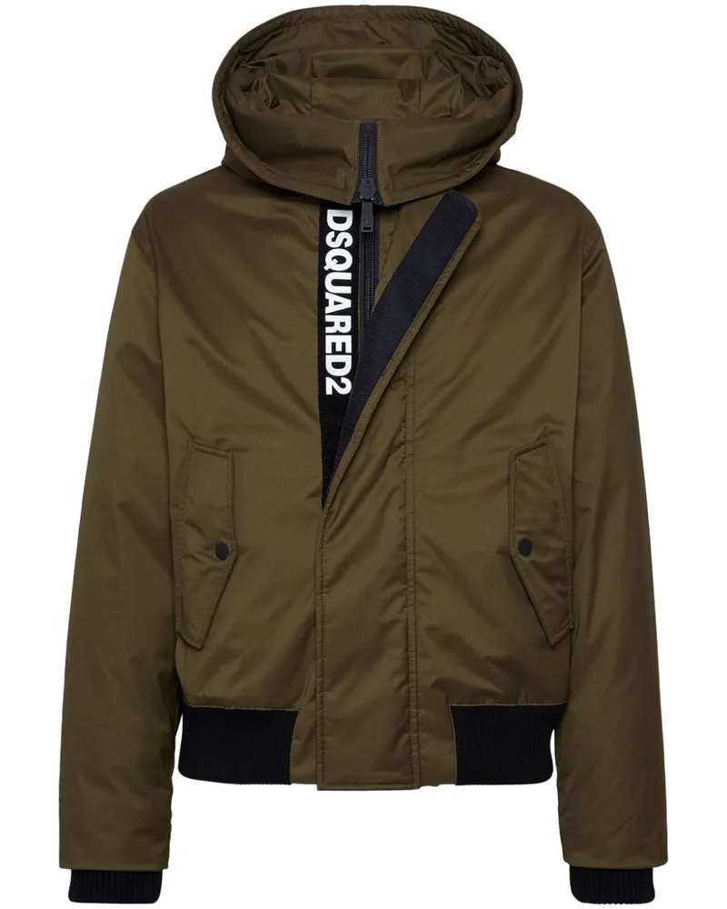 Dsquared2 Wattierte Jacke mit verdecktem Logo-Print - Braun Braun