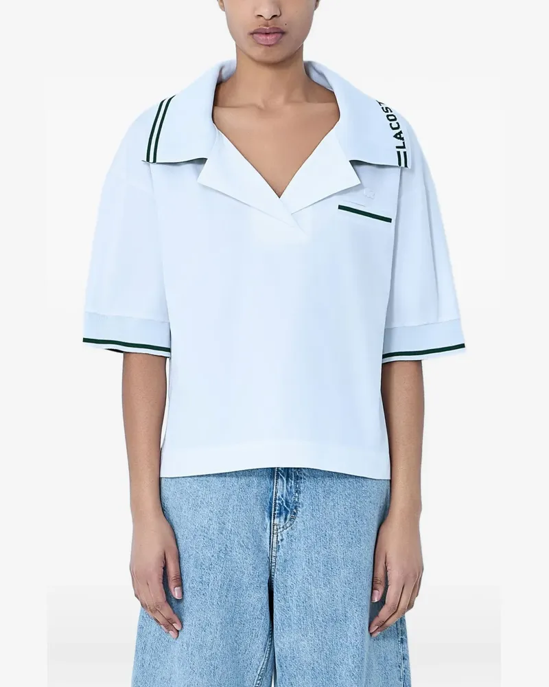 Lacoste wide-collar short-sleeve T-shirt - Weiß Weiß