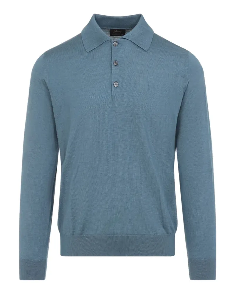Brioni Geknöpfter Pullover mit Polokragen - Blau Blau