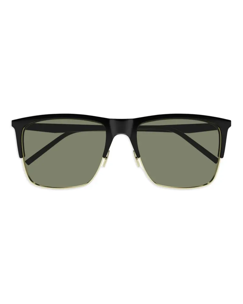Saint Laurent Sonnenbrille mit eckigem Gestell - Schwarz Schwarz