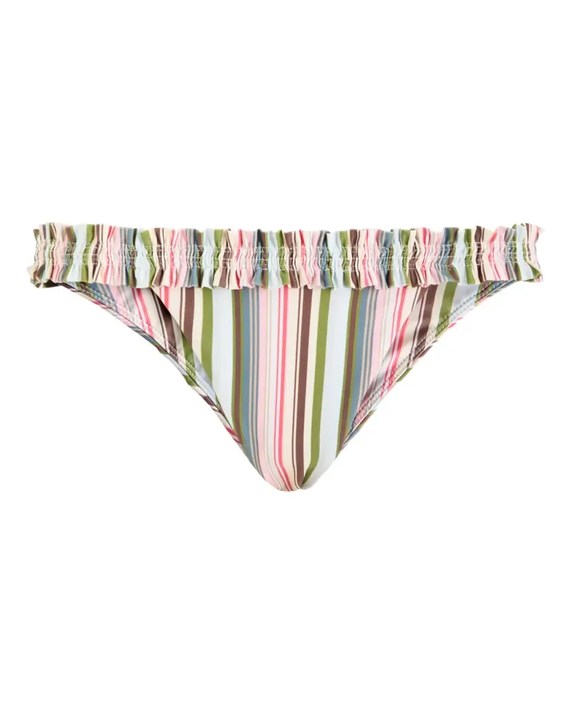 Faithfull The Brand Tavira ruffled striped bikini bottom - Rosa Rosa