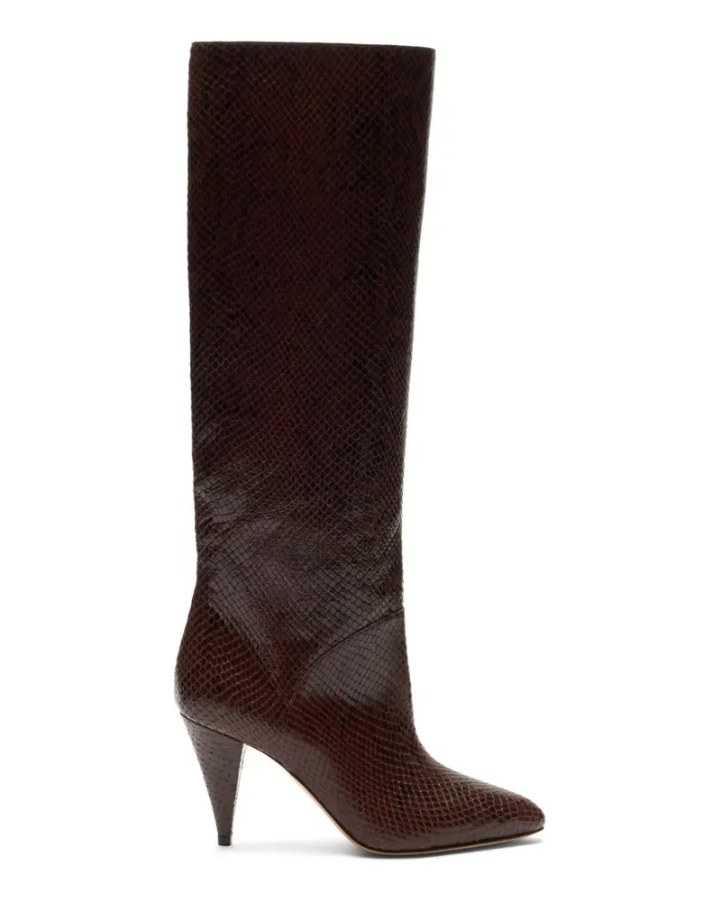 Casadei Venus Basilisco python-print boots - Braun Braun